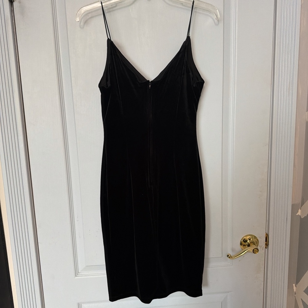 Elegant Black Velvet Slip Dress